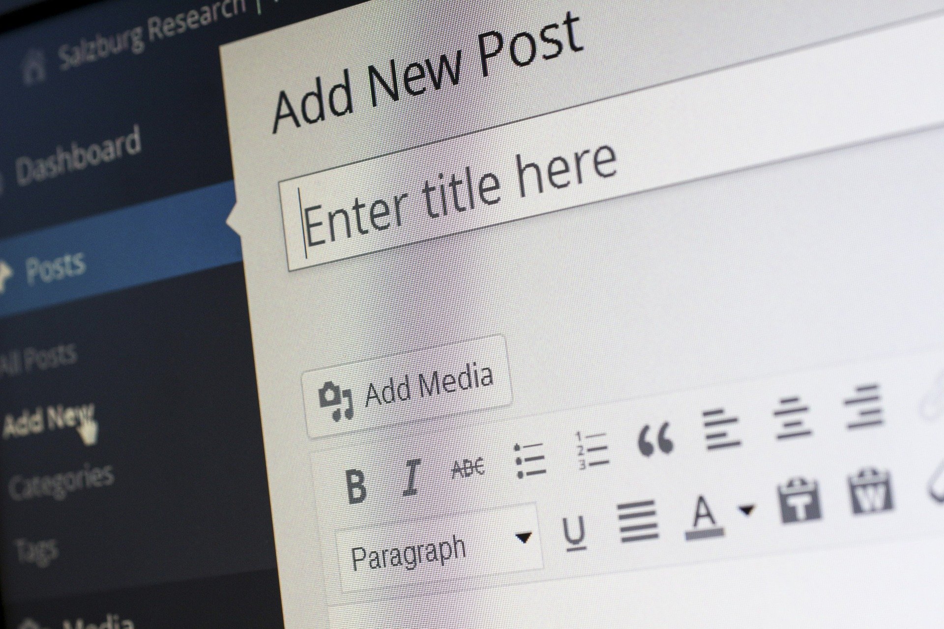 WordPress add new post