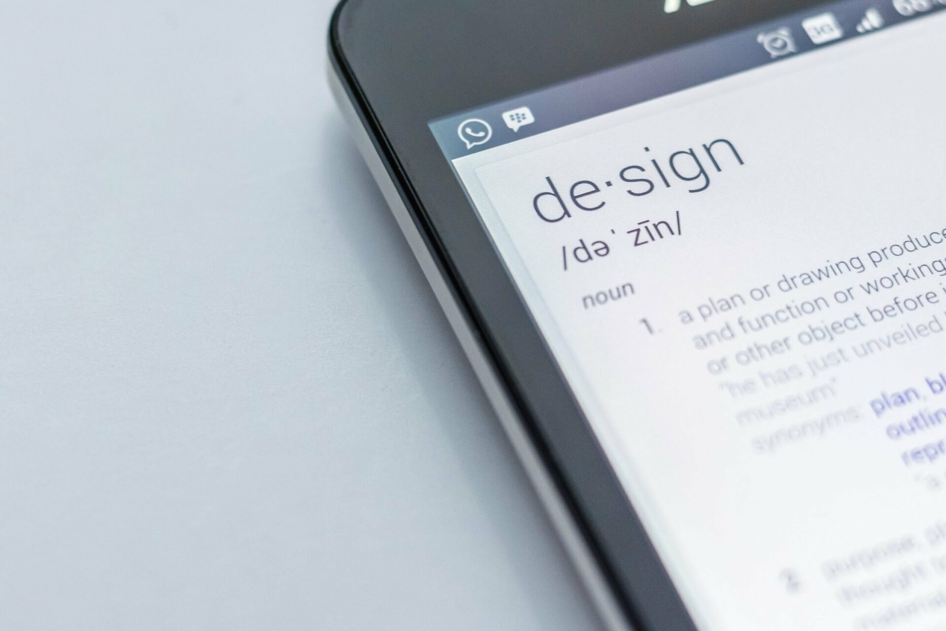 forklaring af design på mobiltelefon